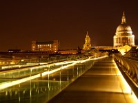 Millenium Bridge at Night The Millenium Bridge at night, with St Pauls Cathedral in the background.