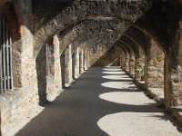 Arch Angle Taken at the Mission San José - San Antonio Texas. The shadow cast through the open-topped arches gave this interesting effect through the arch hallway.